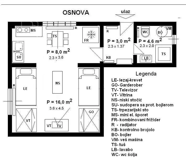 Garsonjera, 30 m², Višnjica